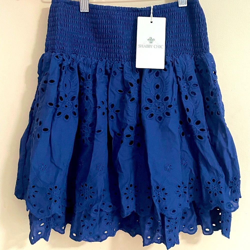 Smock ruffle mini skirt